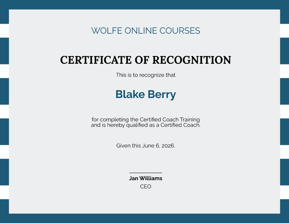 Online Coaching Certification