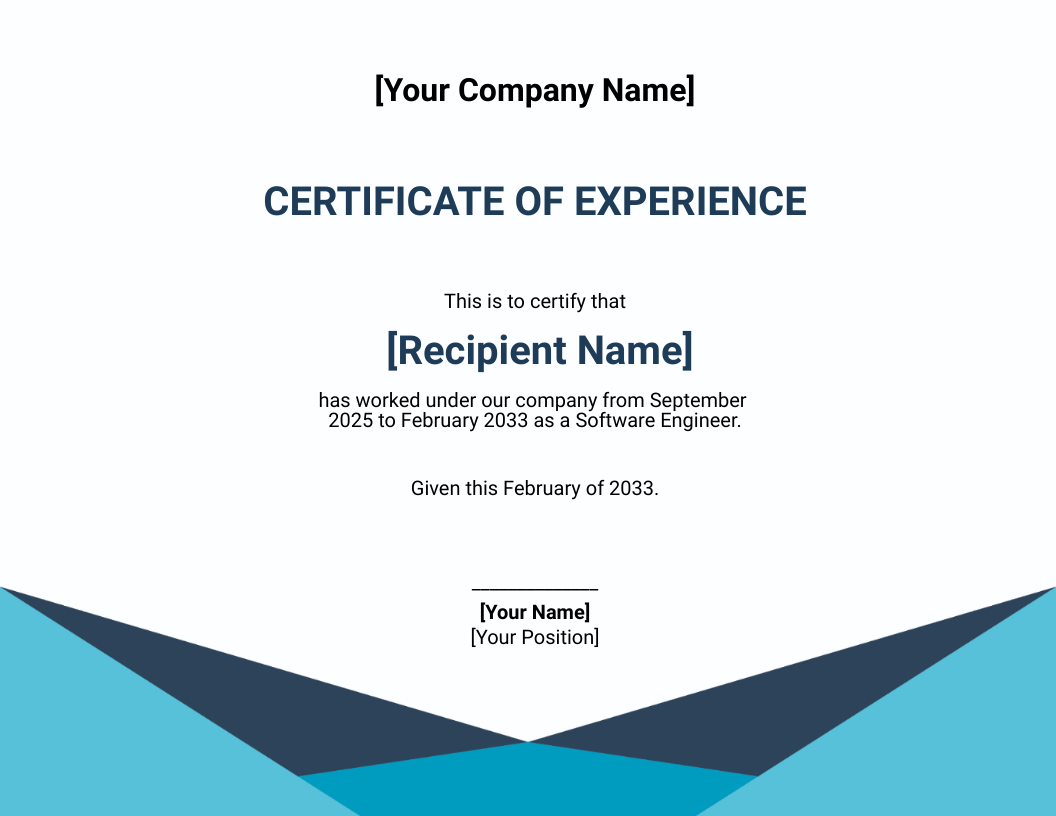 FREE Experience Certificate Templates & Examples - Edit Online ...