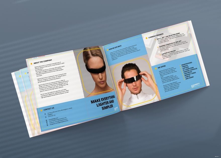 Electronic Product Bi-Fold Brochure Template
