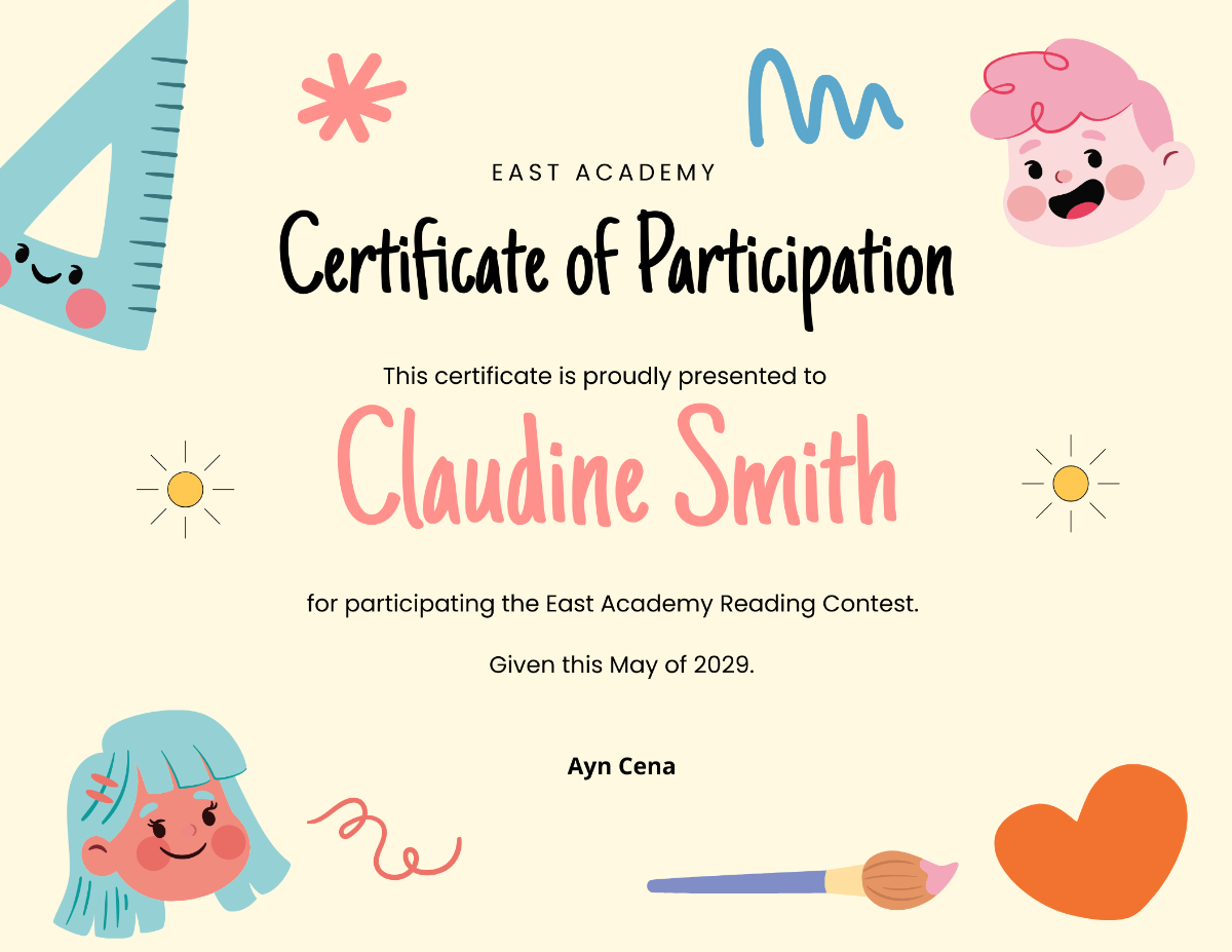 Colorful Preschool Certificate Template - Edit Online & Download