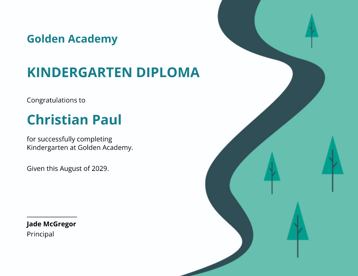 Kindergarten Graduation Diploma Certificate Template - Edit Online & Download