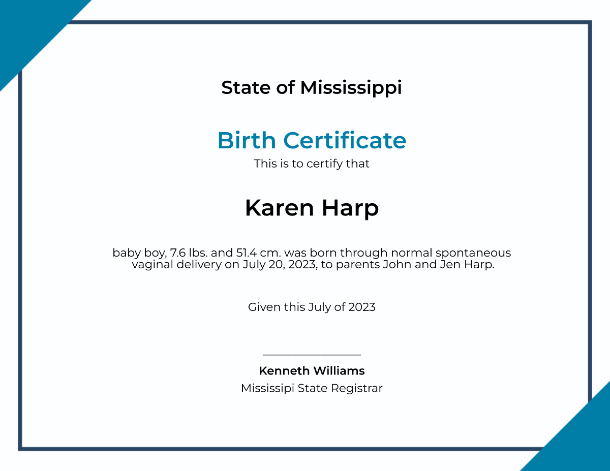 Birth Certificate Border Template
