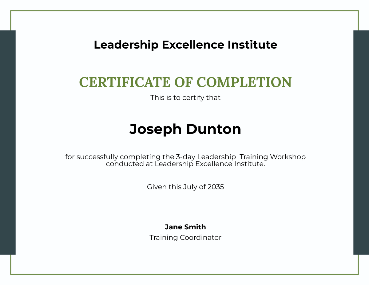 Leadership Training Certificate