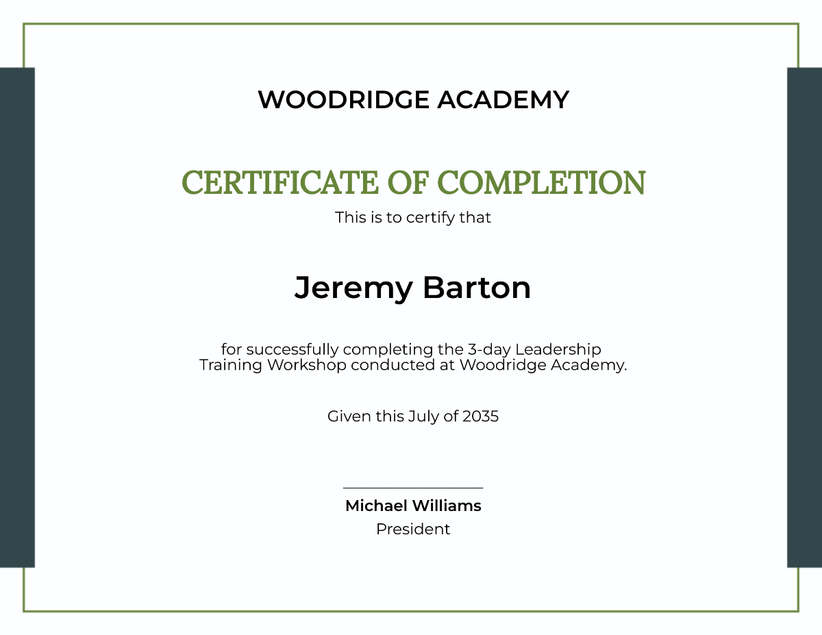 Leadership Training Certificate Template