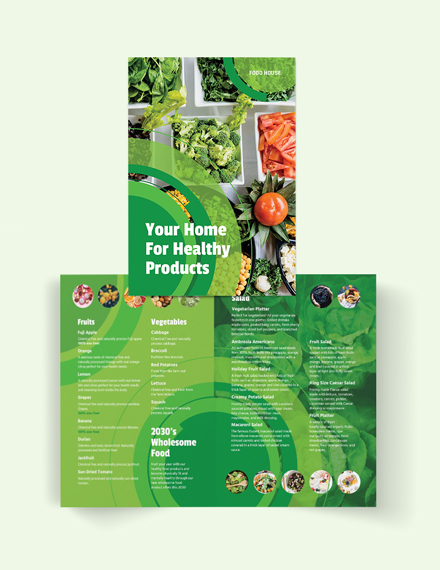 healthy food bi fold brochure