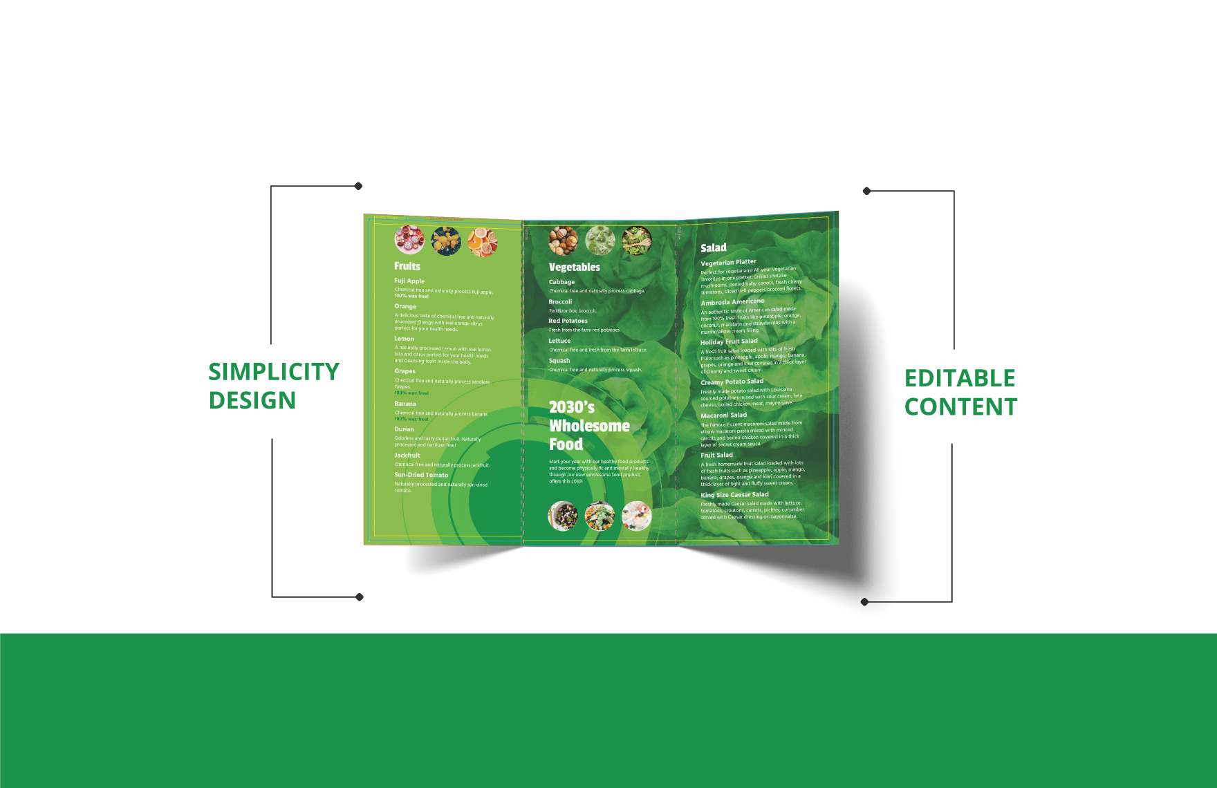 Healthy Food Tri-Fold Brochure Template