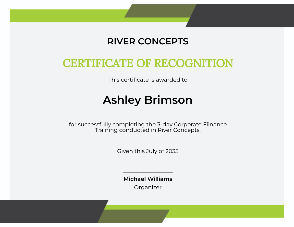 Corporate Finance Certificate