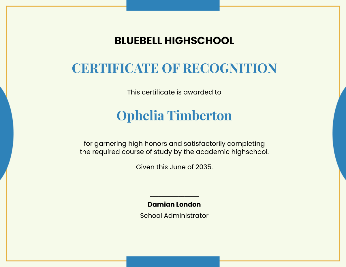 Certificate of High School Completion