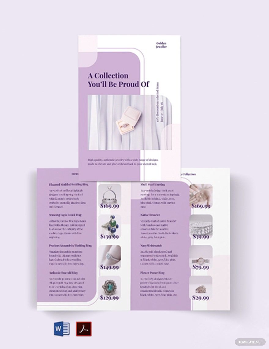 Jewelry Store Bi-Fold Brochure Template
