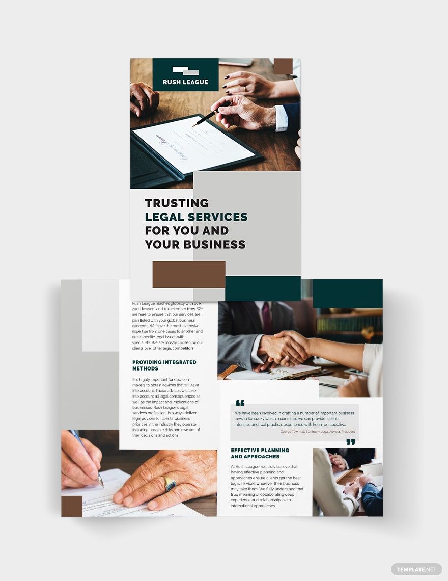 Sample Legal Services Bi-Fold Brochure Template