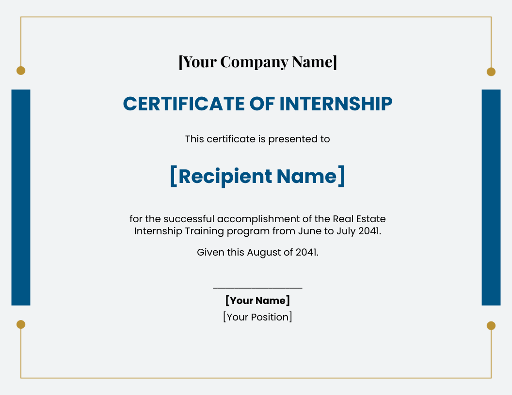 FREE Internship Certificate Templates & Examples - Edit Online ...