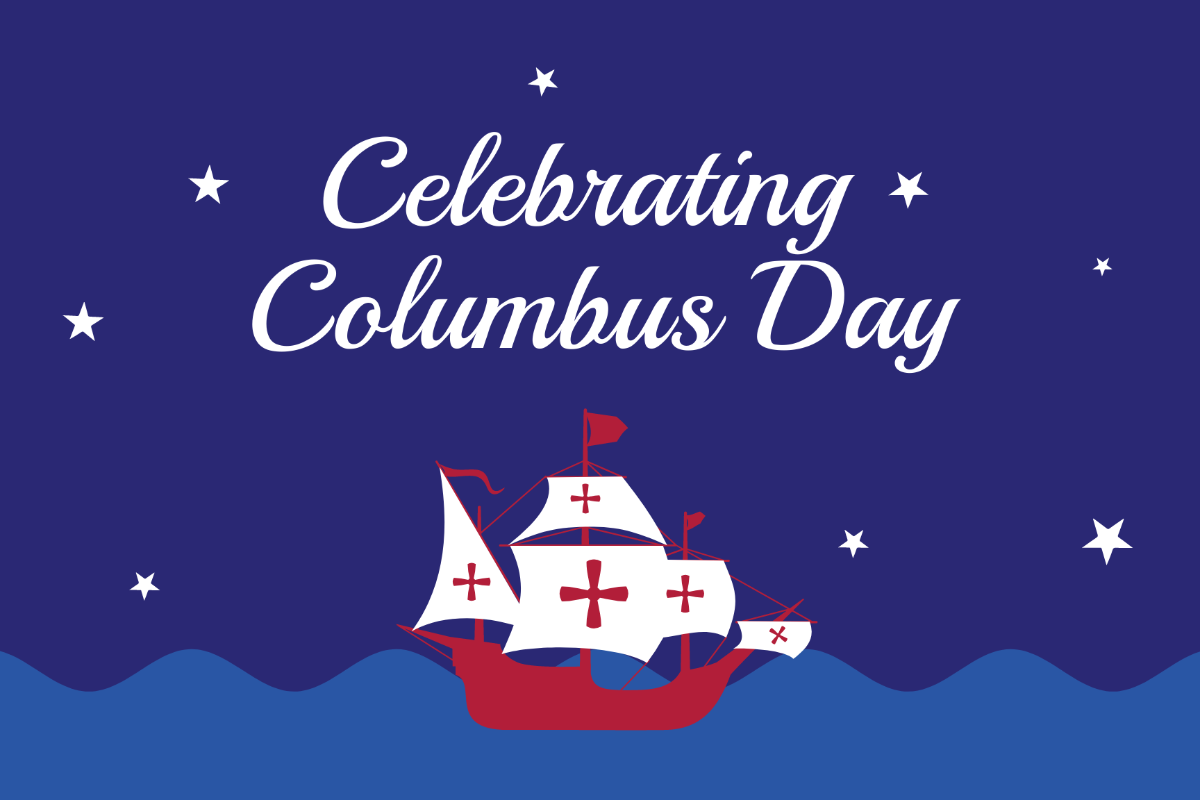Columbus Day Postcard Template
