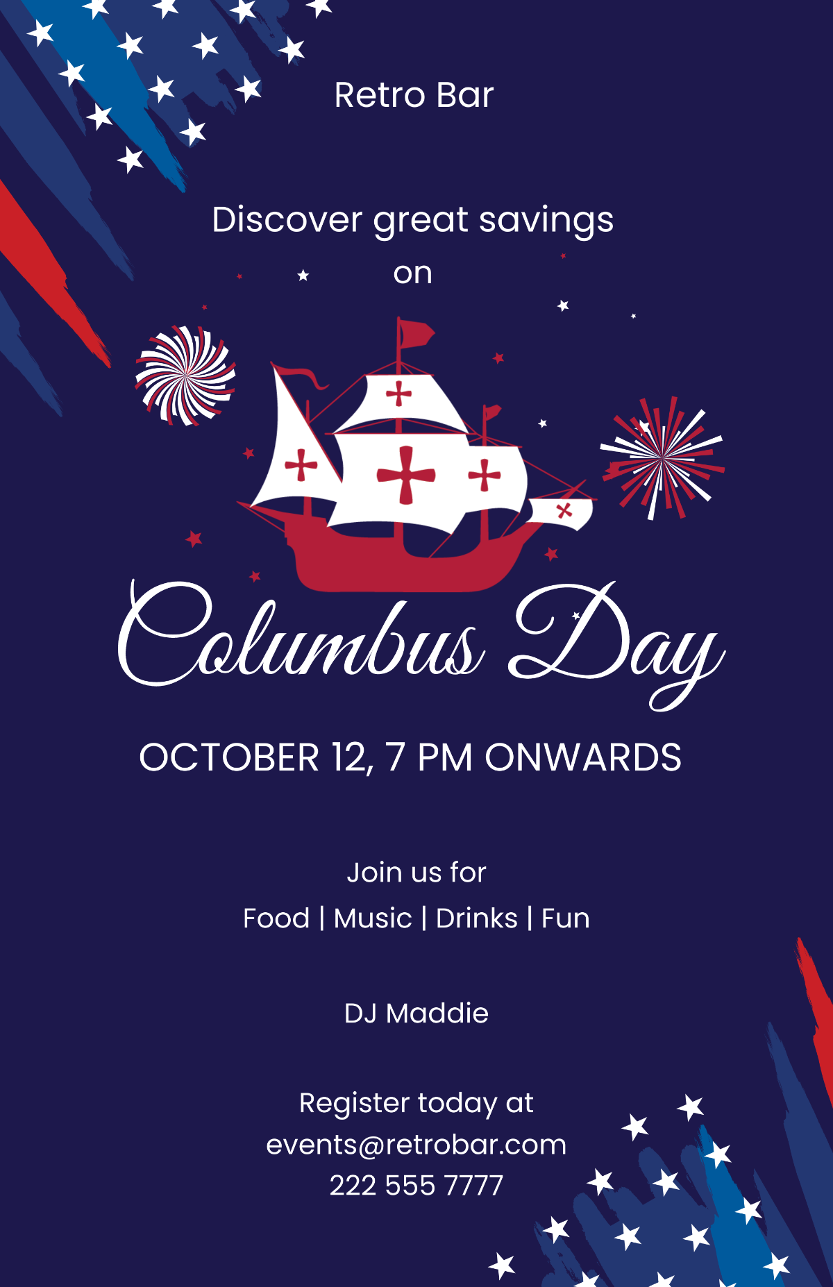 Columbus Day Poster Template