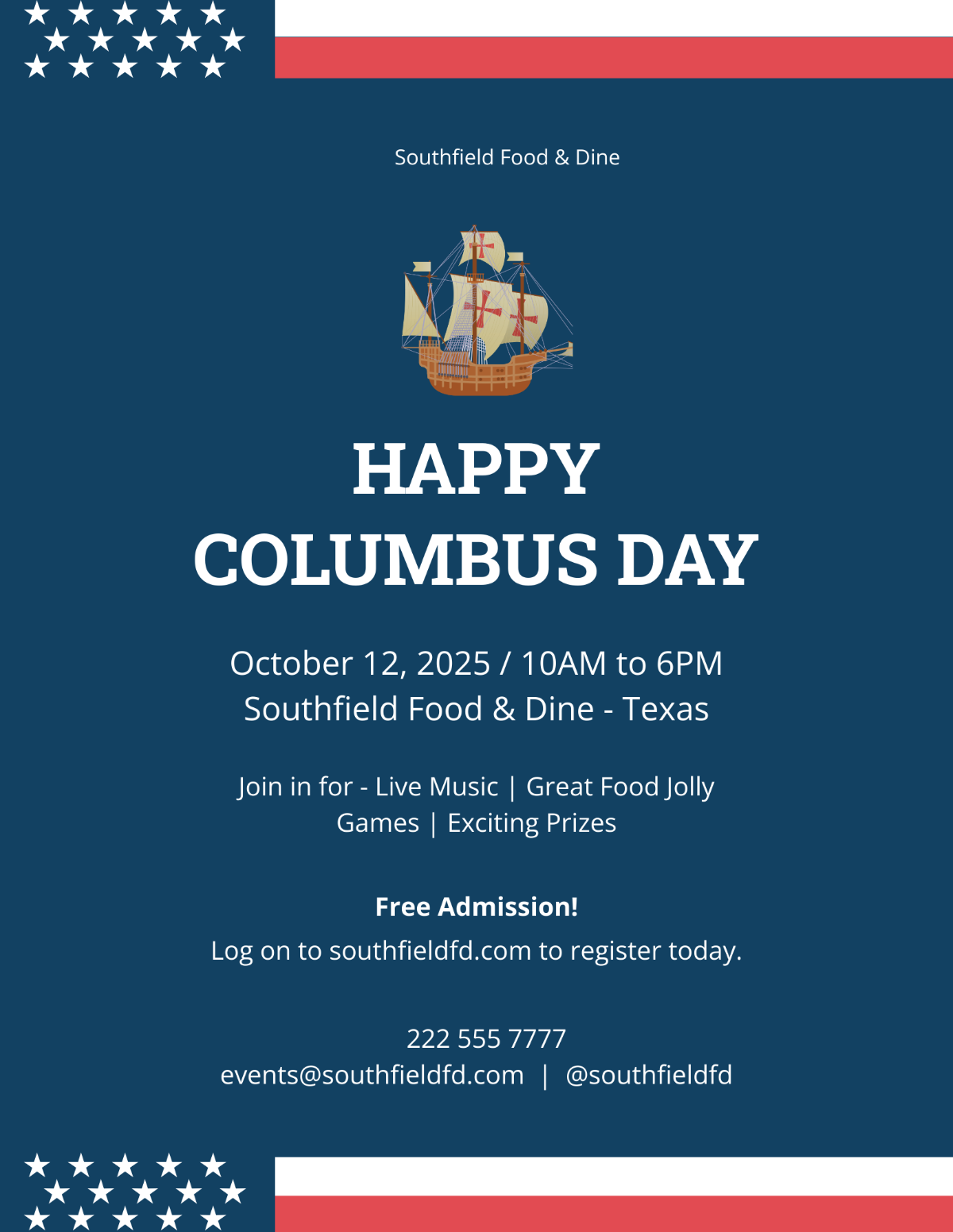 Columbus Day Flyer Template - Edit Online & Download