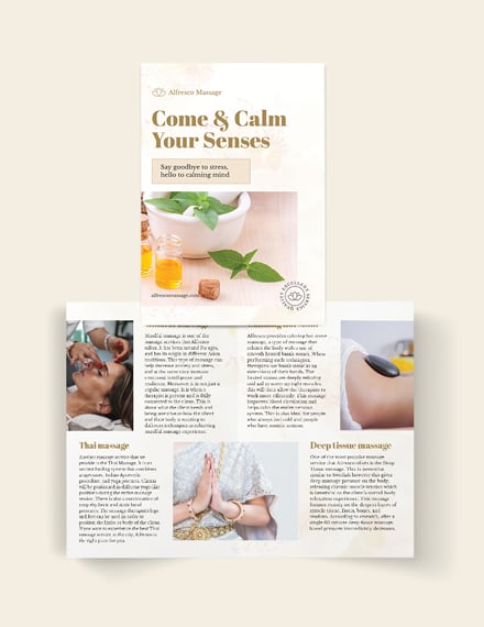 massage salon bi fold brochure