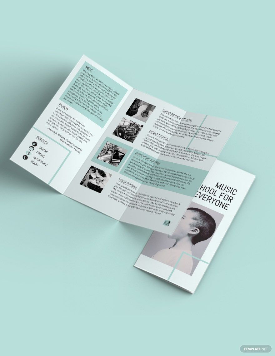 Free Music School Tri-Fold Brochure Template