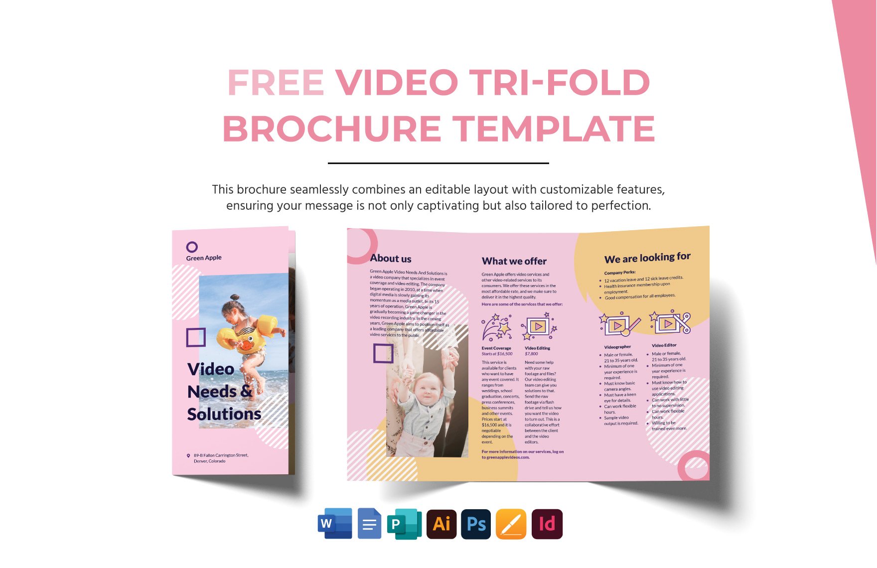Video Tri-Fold Brochure Template