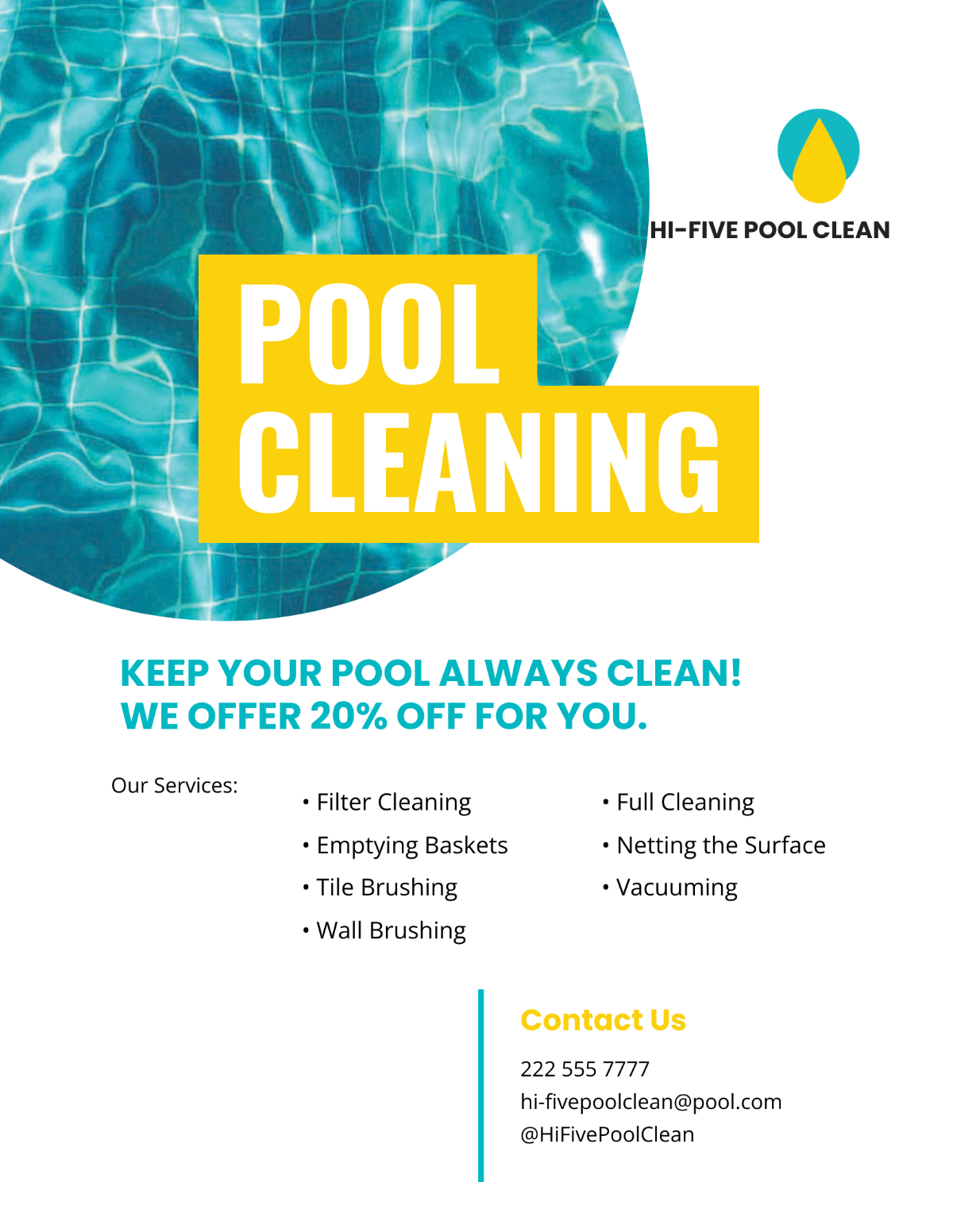 Pool Cleaning Service Flyer