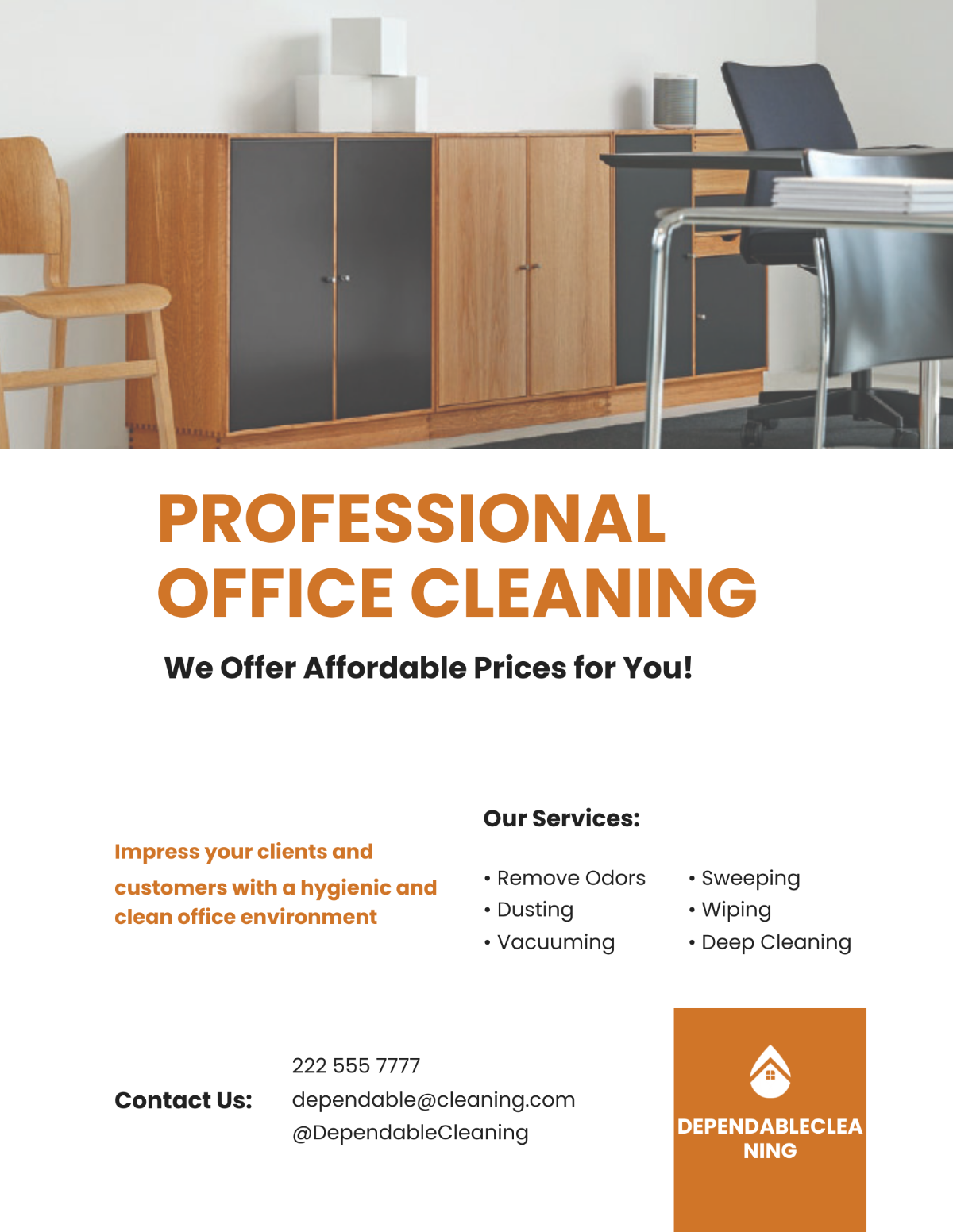 Office Cleaning Service Flyer Template - Edit Online & Download