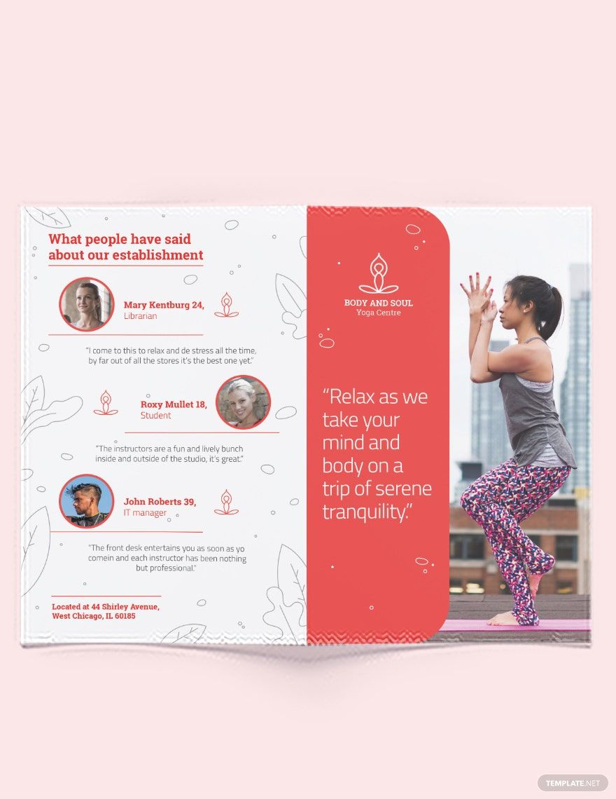 Yoga Instructor Bi-Fold Brochure Template