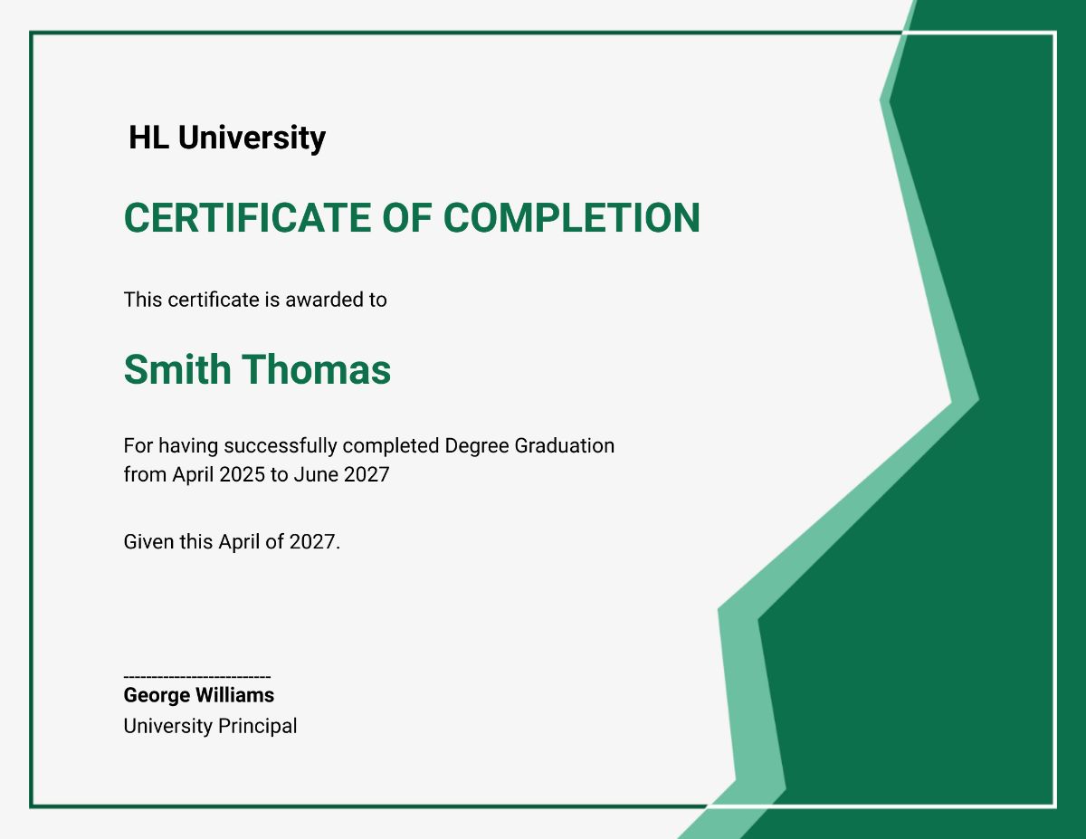 Free Certificate Completion & Graduation Ceremony Template