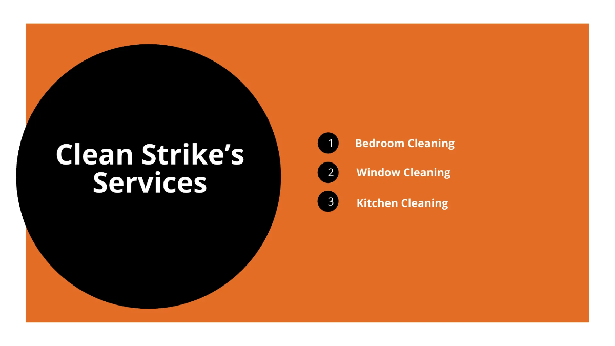 Free Sample Cleaning Services Presentation Template to Edit Online