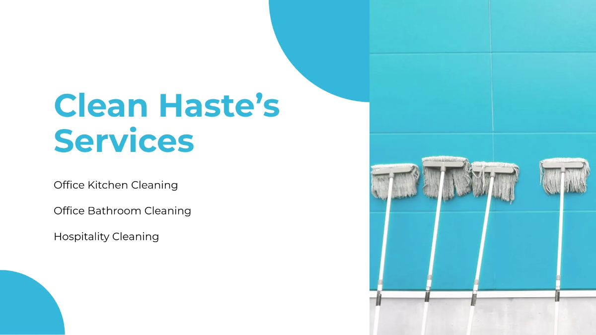 Free Commercial Cleaning Services Presentation Template to Edit Online