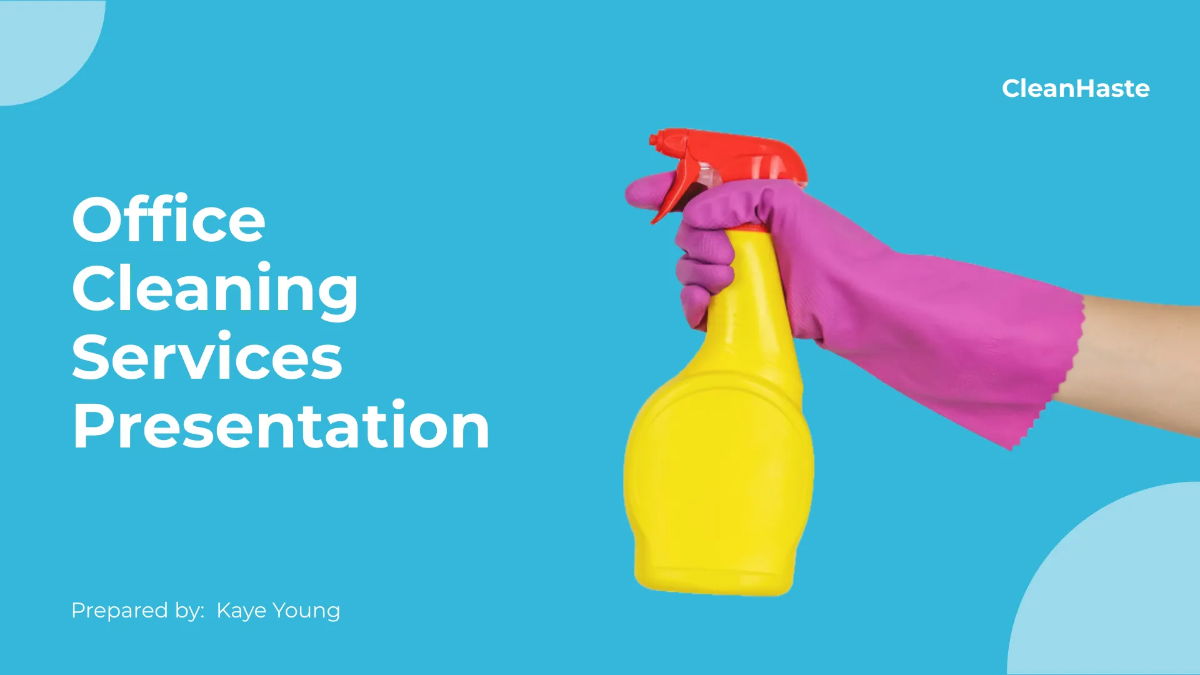 Free Commercial Cleaning Services Presentation Template to Edit Online