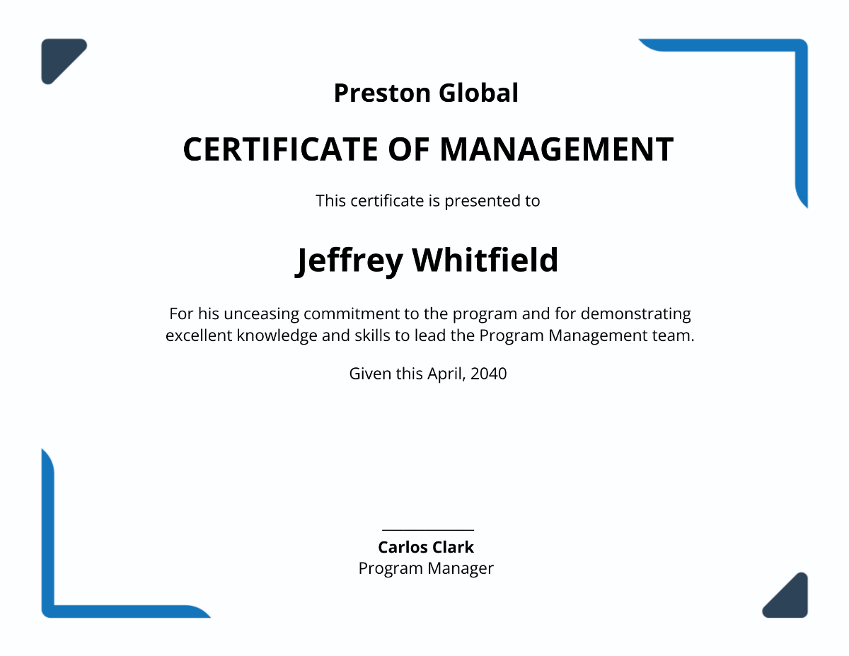 Program Management Certificate