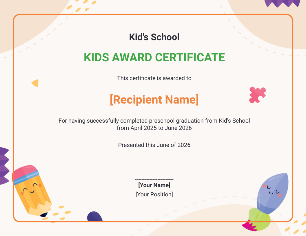 Kindergarten Graduation Ceremony Certificate Template Edit Online Kindergarten Graduation Ceremony Certificate Template Edit Online