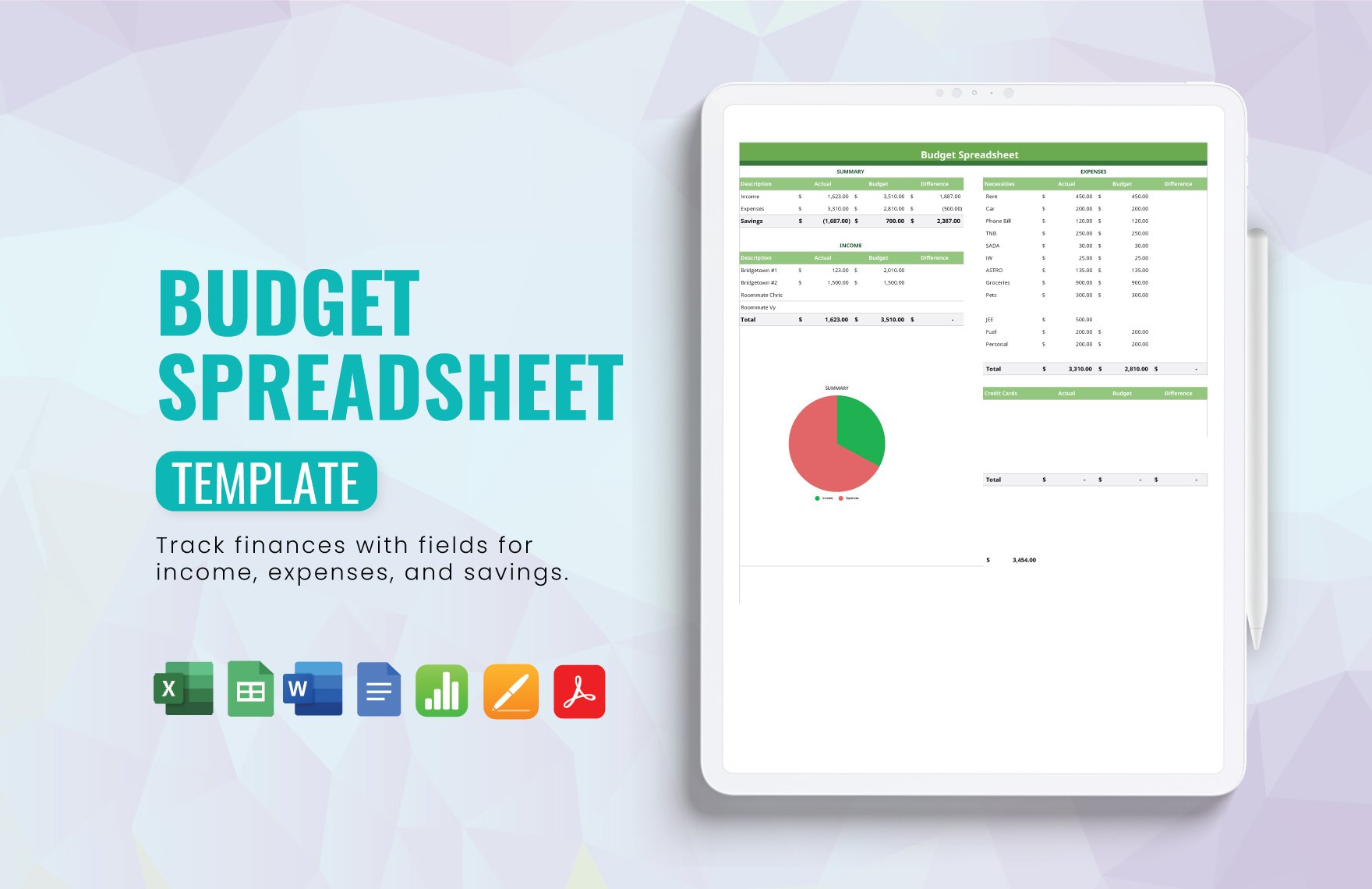 Free Budget Spreadsheet Template in Word, Google Docs, Excel, PDF, Google Sheets, Apple Pages, Apple Numbers