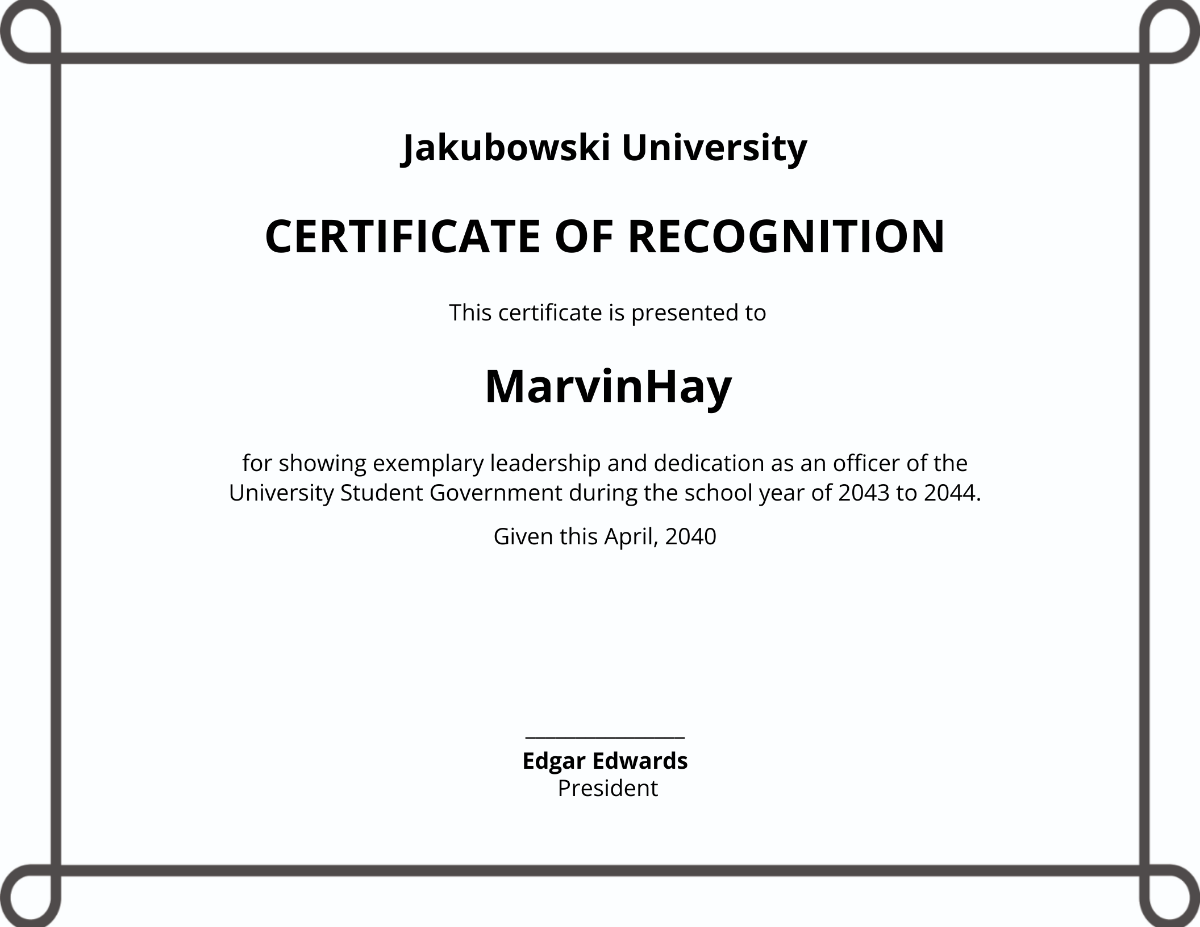 University Certificate