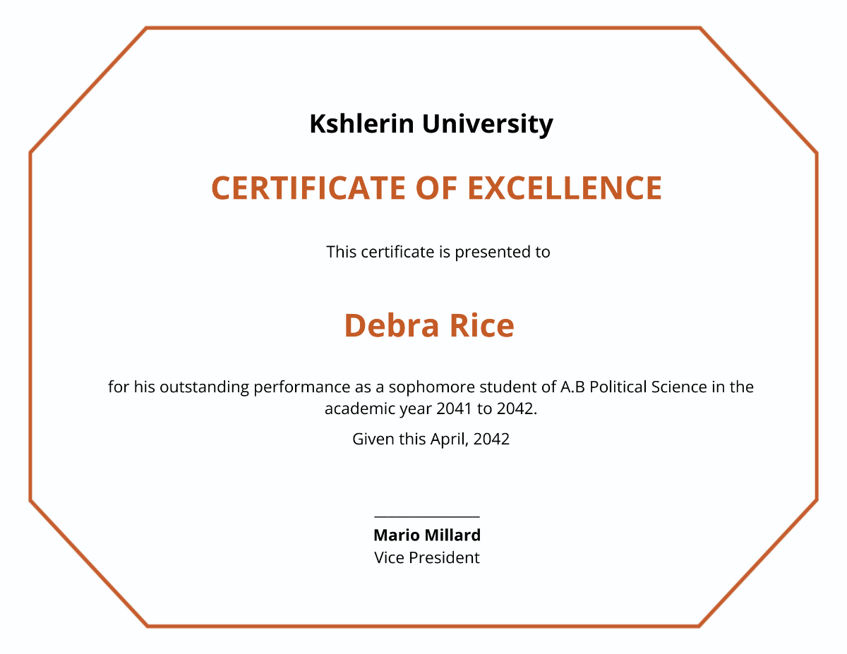 University Certificate Sample