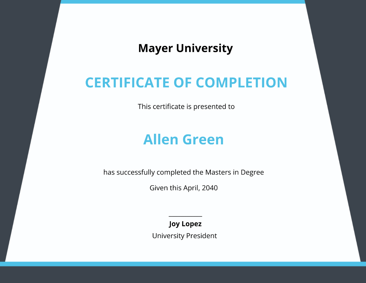 Master 27s Degree Certificate