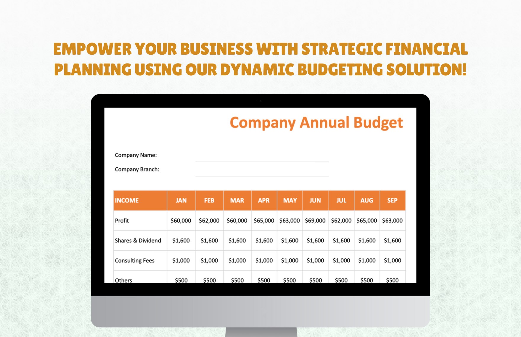 Company Annual Budget Template