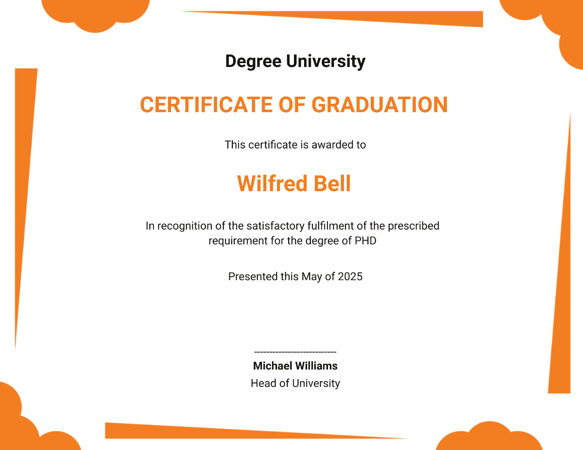 Degree Award Certificate