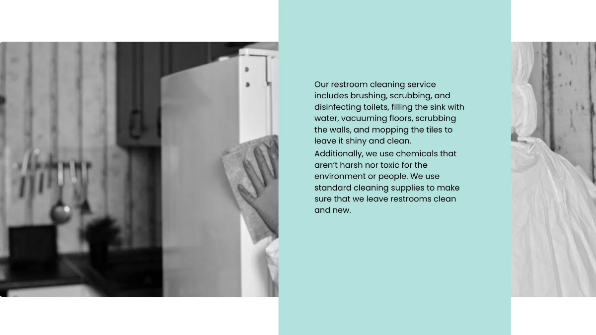 Free Janitorial Cleaning Services Presentation Template to Edit Online