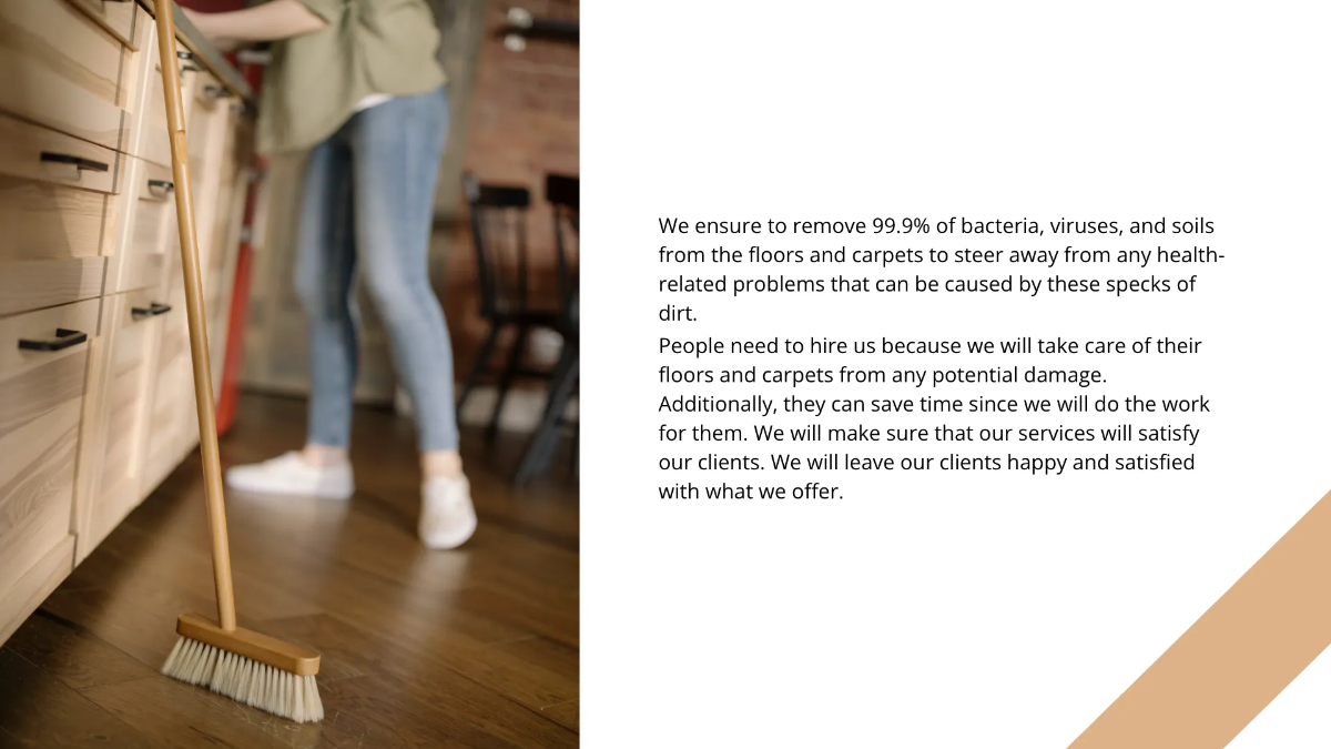 Free House Cleaning Service Presentation Template to Edit Online