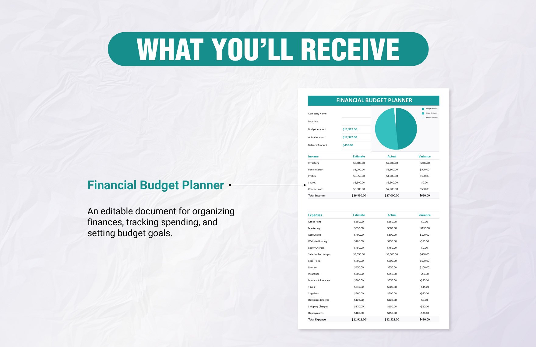 Financial Budget Planner Template