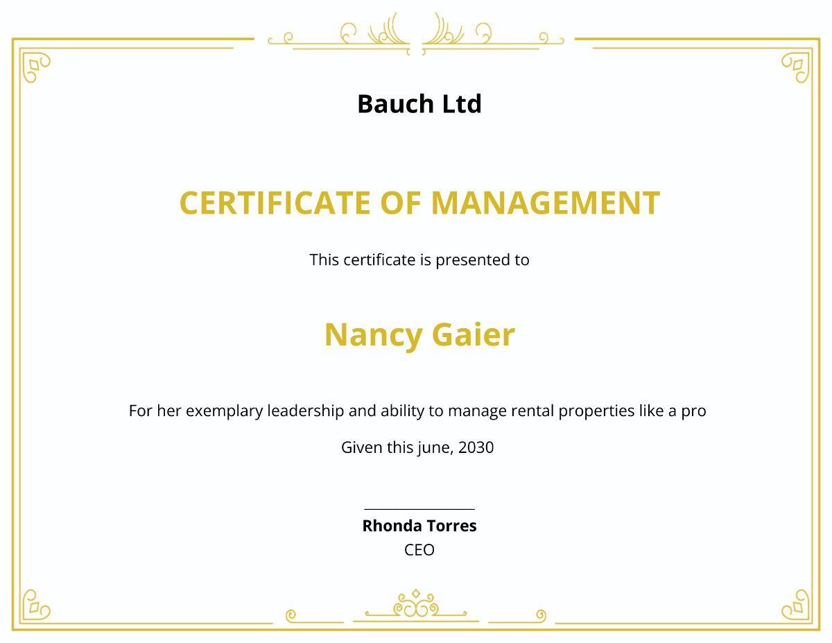 Certificate In Property Management