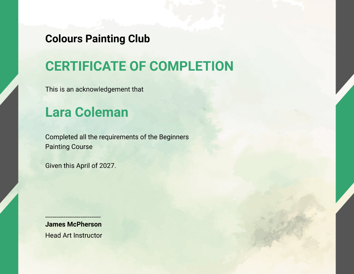 Painting Participation Certificate Template - Edit Online & Download