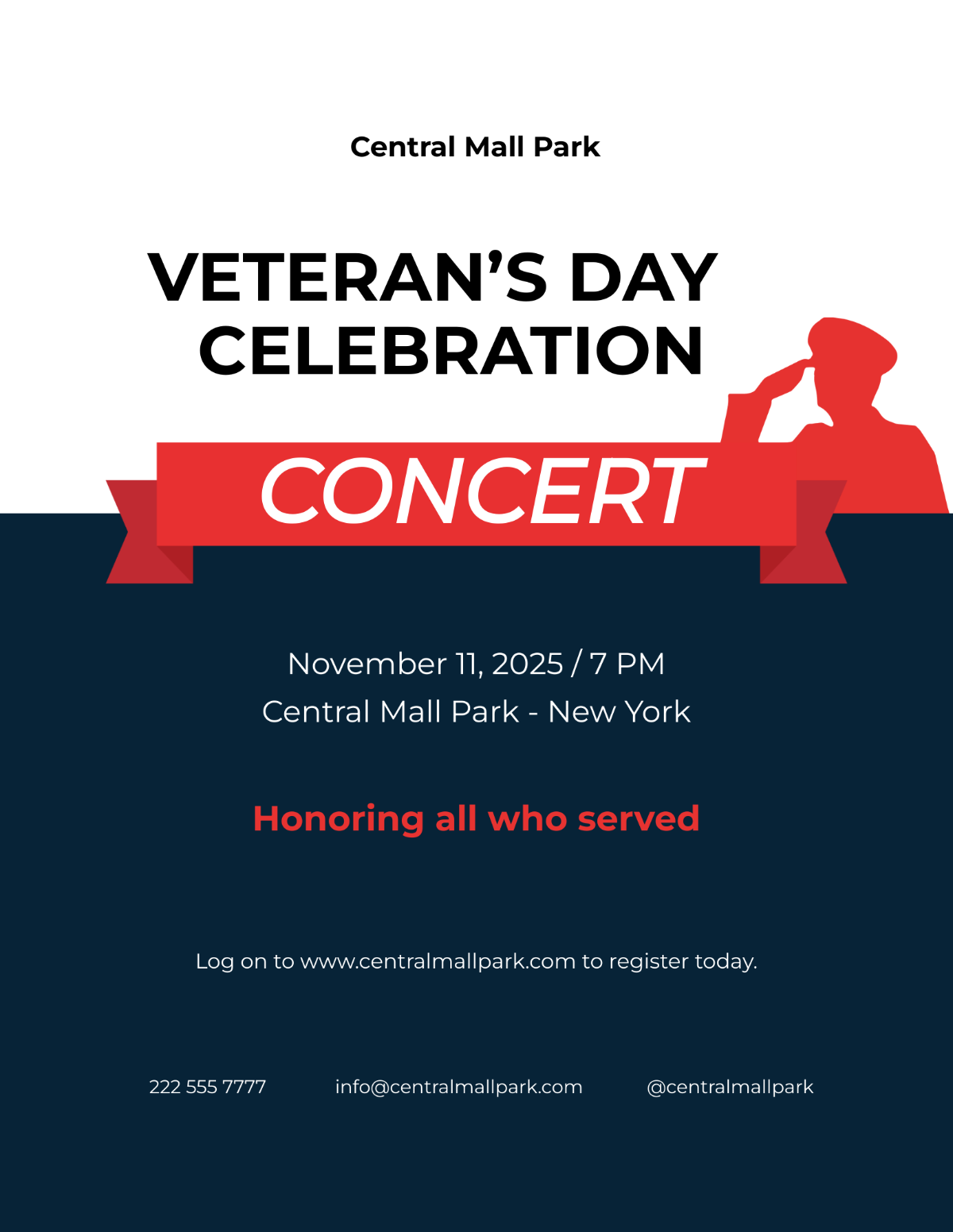 Veterans Day Celebration Concert Flyer