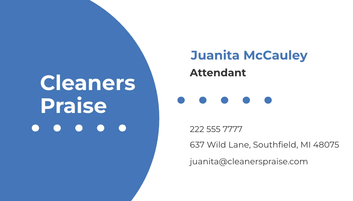 Free Residential Cleaning Service Business Card Template to Edit Online