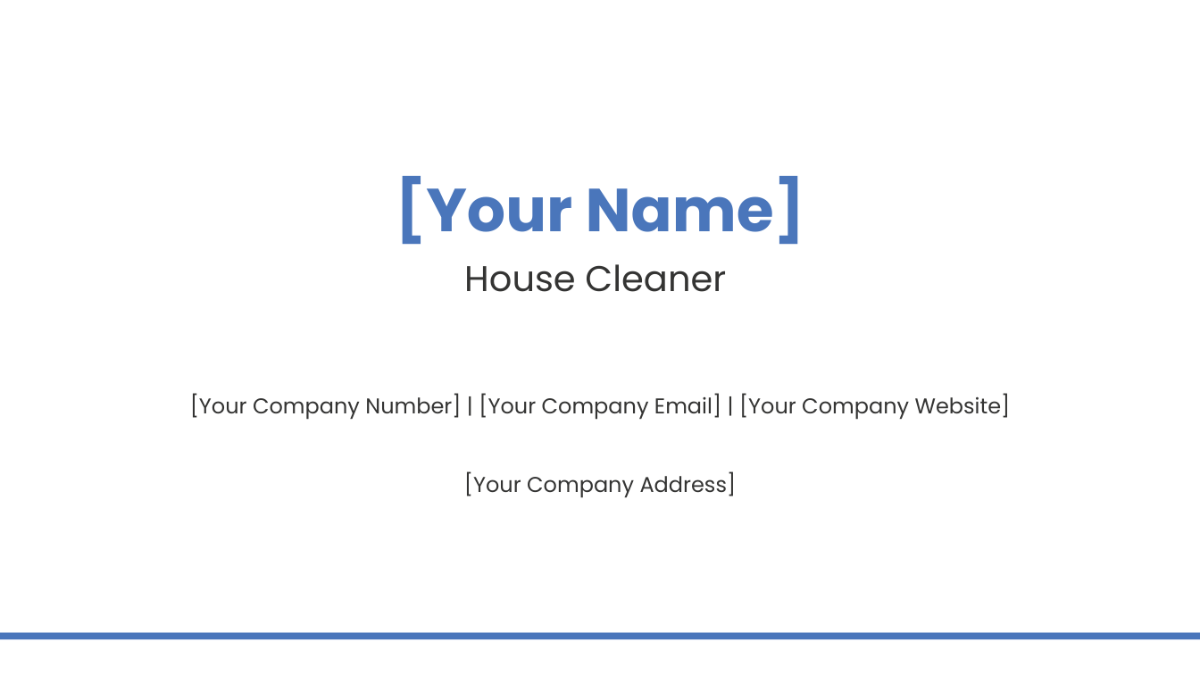 Sample Cleaning Business Card Template