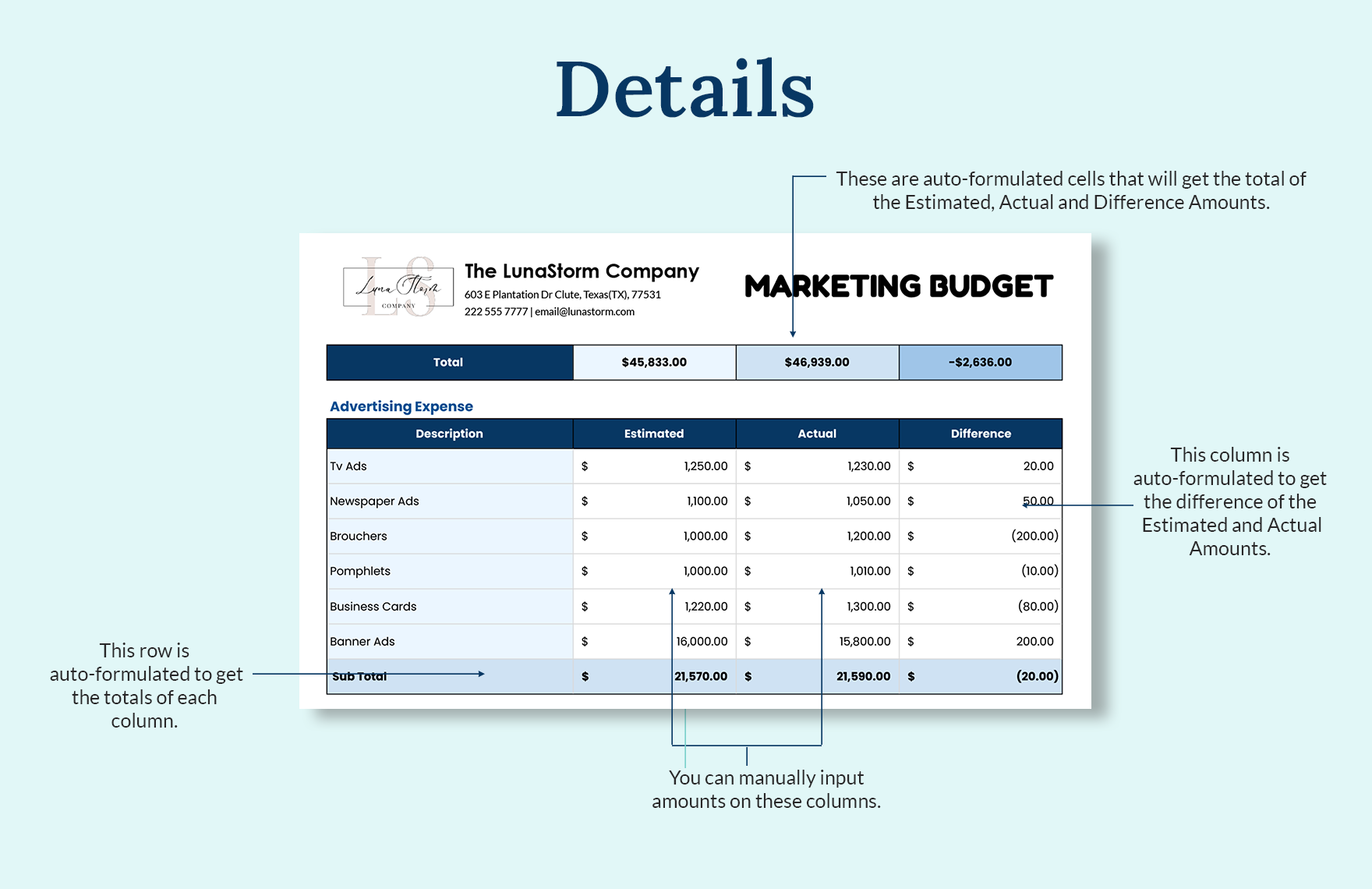 Marketing Budget Template Download in Word, Google Docs, Excel, PDF