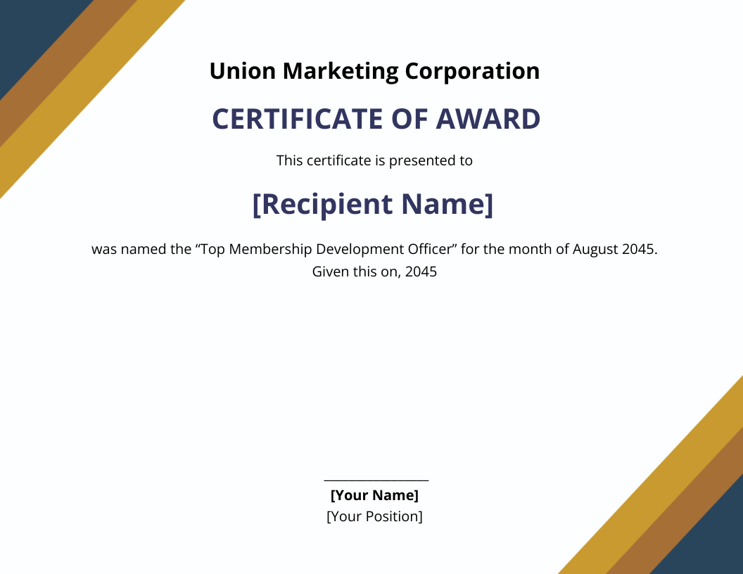 FREE Award Certificate Templates & Examples - Edit Online & Download ...