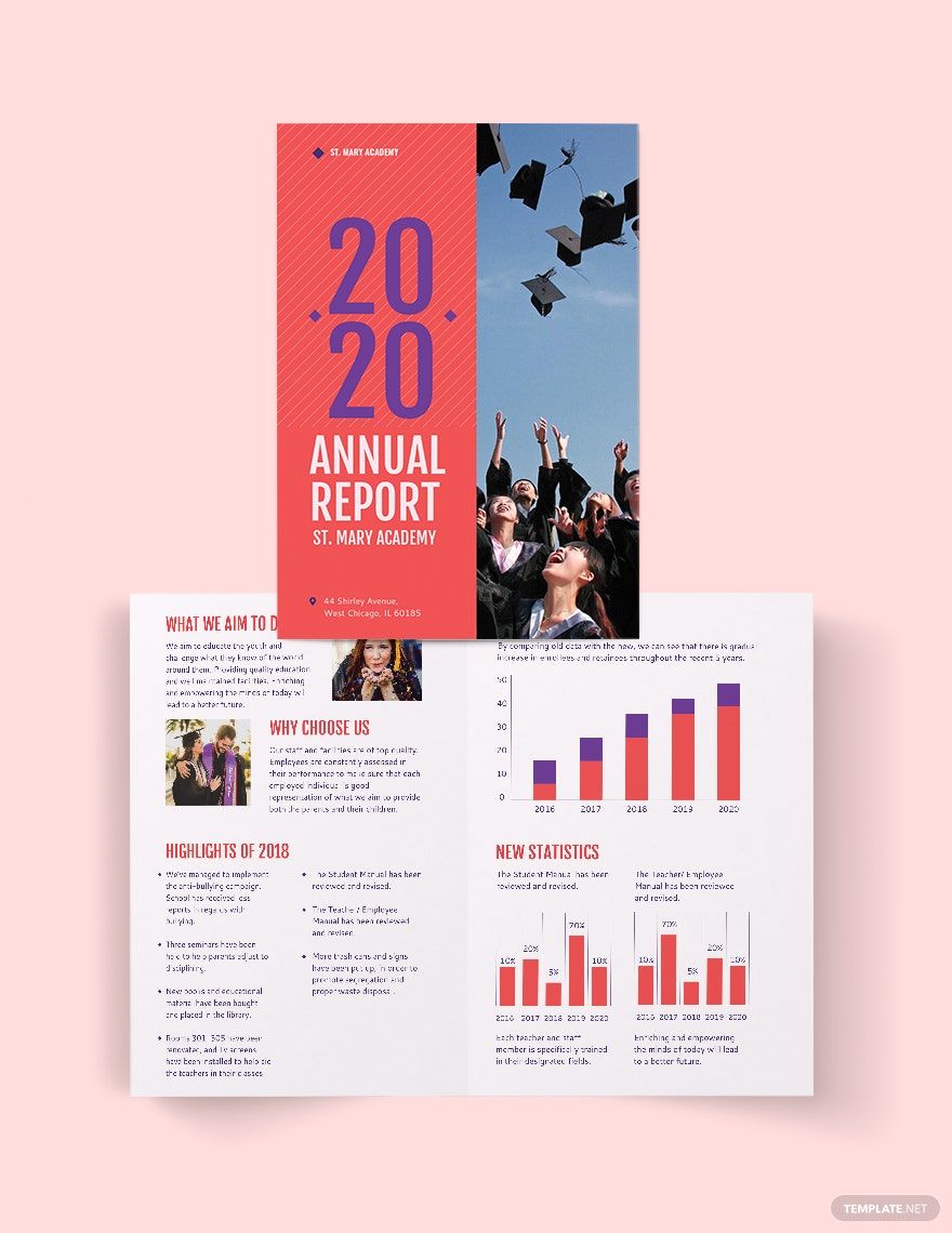 Modern Annual Report Bi-Fold Brochure Template