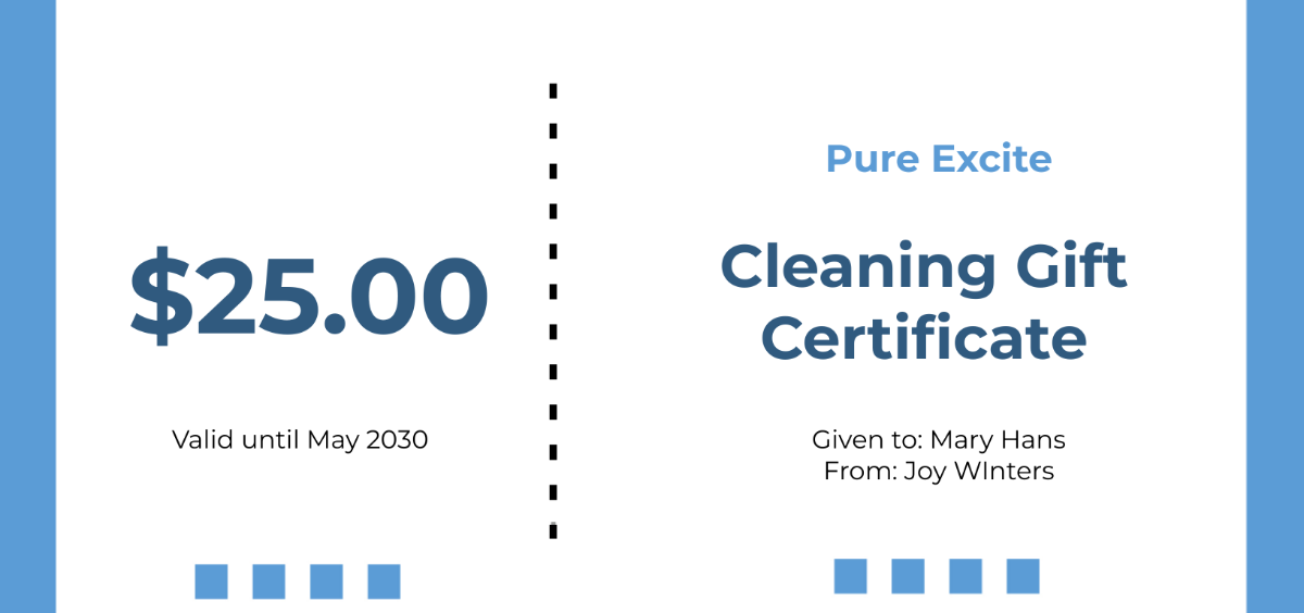 Printable Cleaning Gift Certificate Template - Edit Online & Download