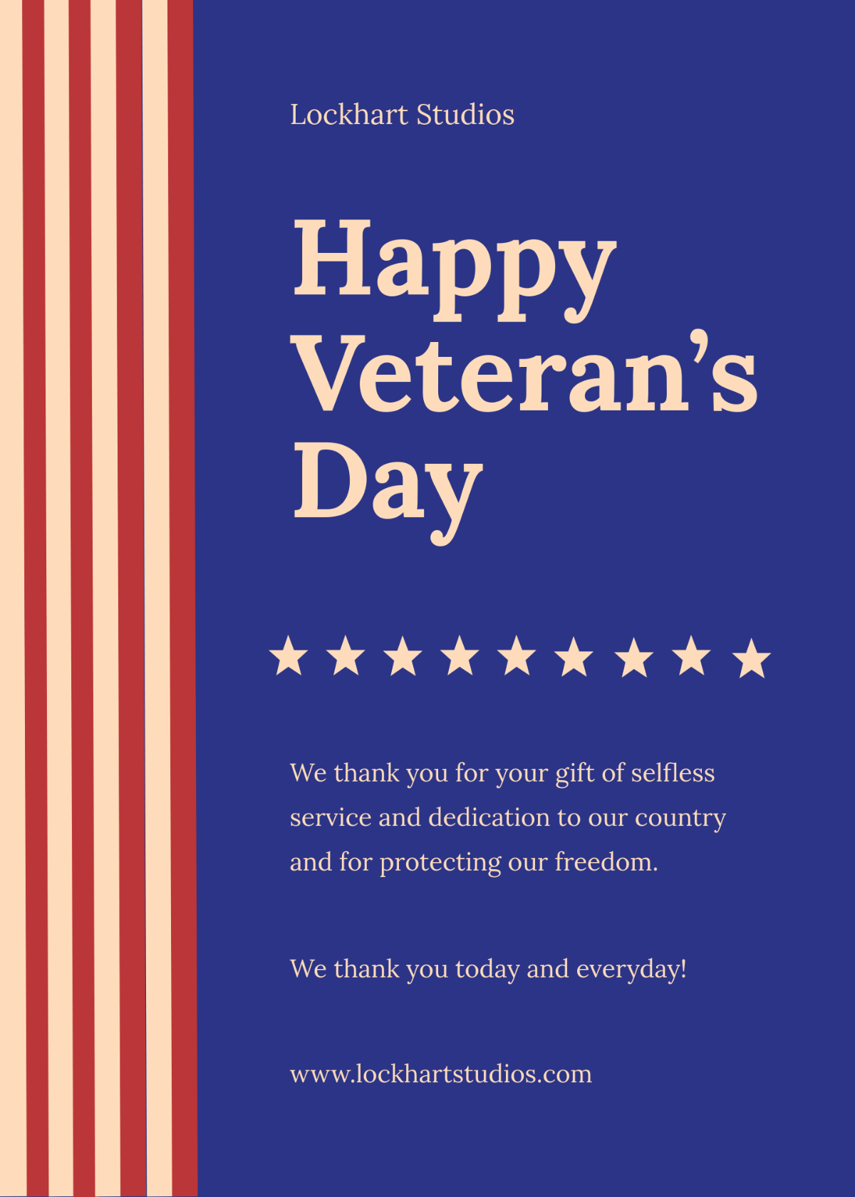 Veterans Day Thank You Card Template - Edit Online & Download