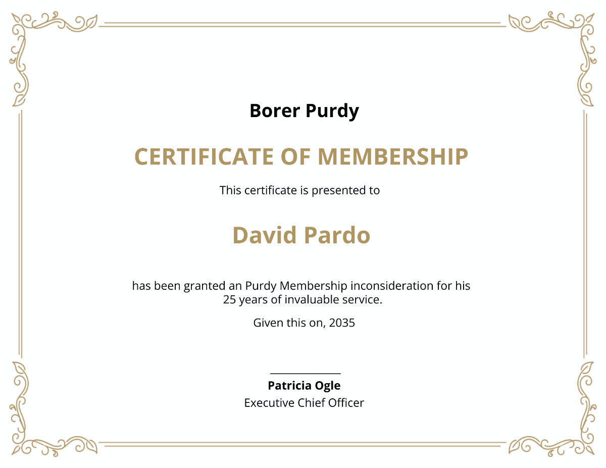 Membership Interest Certificate